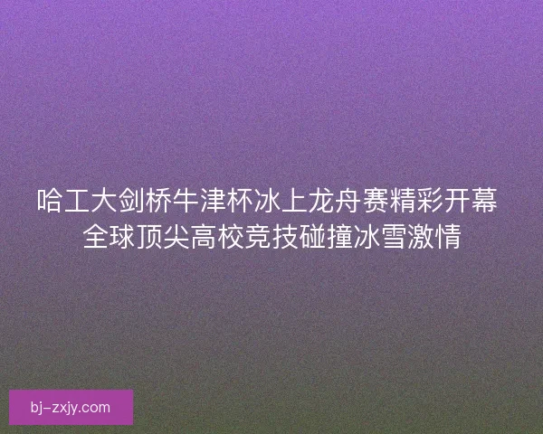 哈工大剑桥牛津杯冰上龙舟赛精彩开幕 全球顶尖高校竞技碰撞冰雪激情