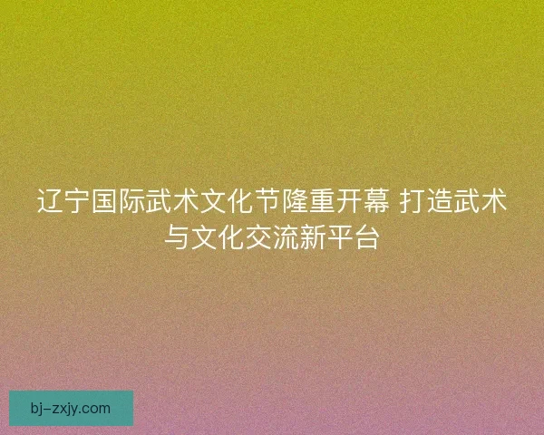 辽宁国际武术文化节隆重开幕 打造武术与文化交流新平台