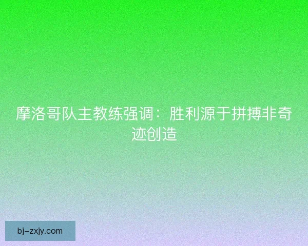 摩洛哥队主教练强调：胜利源于拼搏非奇迹创造