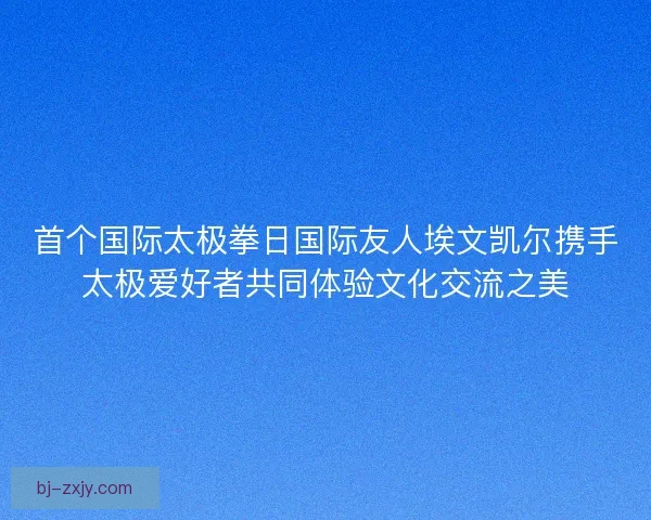 首个国际太极拳日国际友人埃文凯尔携手太极爱好者共同体验文化交流之美
